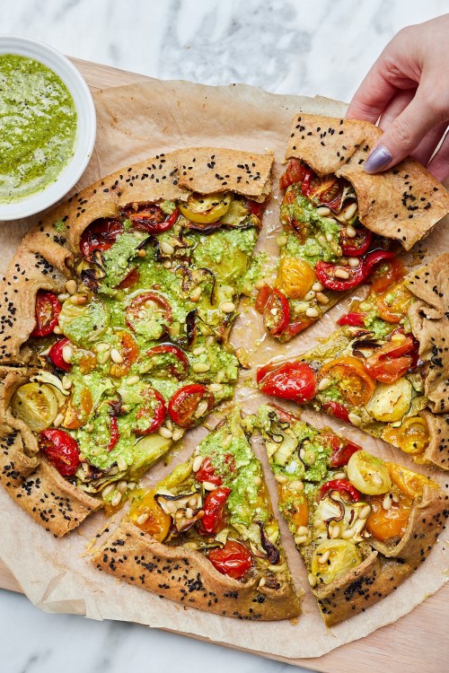 Tomato, Courgette & Pesto Galette 