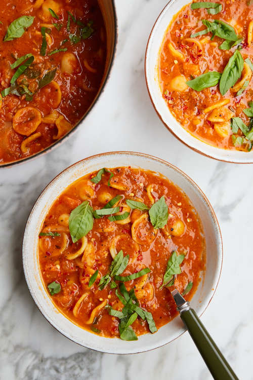 Nourishing Veggie Broth With Orecchiette