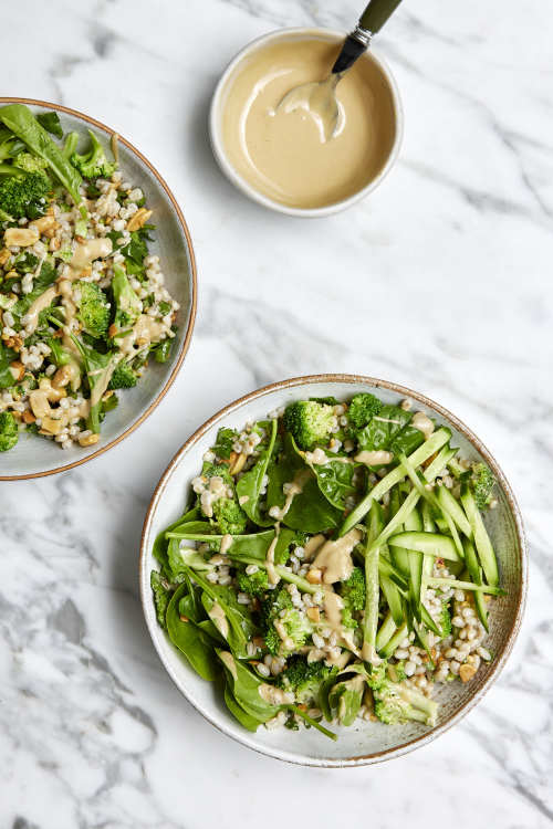 Pearl Barley Salad & Miso Tahini Dressing